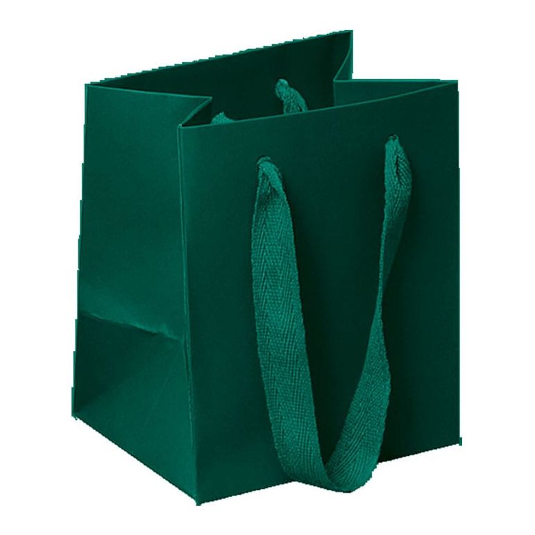 Manhattan Twill Handle Shopping Bags-Spruce Green- 5.0 x 4.0 x 6.0