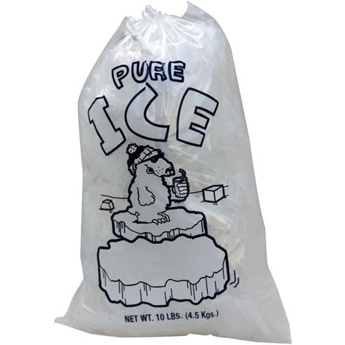 8 lb. Plastic Ice Bags with Drawstring 