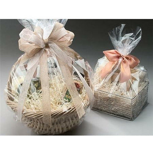 BOPP Sealable Cellophane Bags and Clear Gift Basket Wrap Packaging, 24