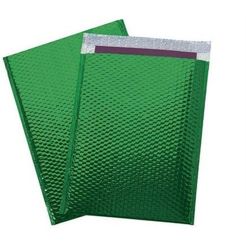 Green Metallic Color Bubble Mailer - 7.5 X 11 - 250 /CS - Plastic Bag Partners-Mailers - Metallic Bubble Mailers