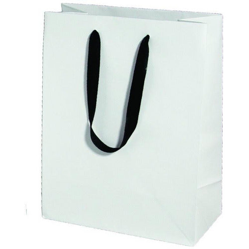 Manhattan Twill Handle Shopping Bags-Black Tie - 10.0 x 5.0 x 13.0 - Plastic Bag Partners-Retail Bags - Manhattan Bags