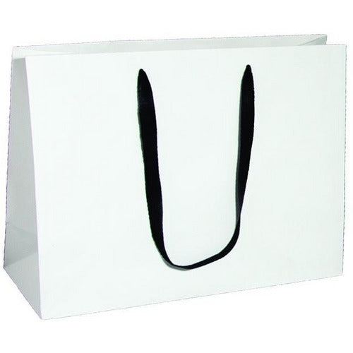 Manhattan Twill Handle Shopping Bags-Black Tie - 16.0 x 6.0 x 12.0 - Plastic Bag Partners-Retail Bags - Manhattan Bags
