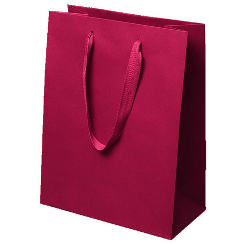 Manhattan Twill Handle Shopping Bags- Dark Red - 10.0 x 5.0 x 13.0 - Plastic Bag Partners-Retail Bags - Manhattan Bags