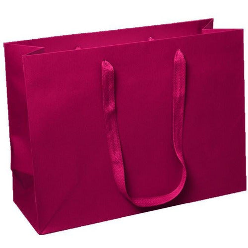 Manhattan Twill Handle Shopping Bags-Dark Red - 16.0 x 6.0 x 12.0 - Plastic Bag Partners-Retail Bags - Manhattan Bags