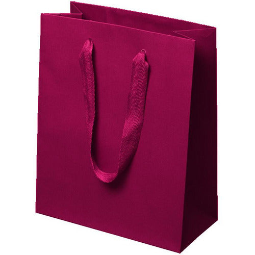 Manhattan Twill Handle Shopping Bags-Dark Red - 8.0 x 4.0 x 10.0 - Plastic Bag Partners-Retail Bags - Manhattan Bags