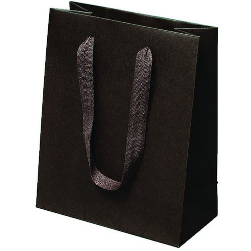 Manhattan Twill Handle Shopping Bags-Expresso - 8.0 x 4.0 x 10.0 - Plastic Bag Partners-Retail Bags - Manhattan Bags
