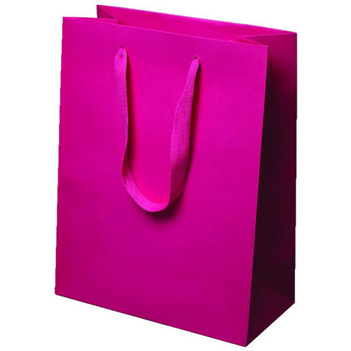 Manhattan Twill Handle Shopping Bags-Fuchsia- 10.0 x 5.0 x 13.0 - Plastic Bag Partners-Retail Bags - Manhattan Bags