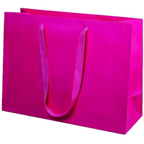 Manhattan Twill Handle Shopping Bags-Fuchsia - 16.0 x 6.0 x 12.0 - Plastic Bag Partners-Retail Bags - Manhattan Bags