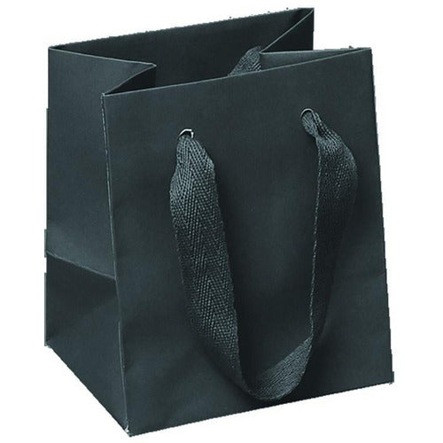 Manhattan Twill Handle Shopping Bags-Gray - 5.0 x 4.0 x 6.0 - Plastic Bag Partners-Retail Bags - Manhattan Bags
