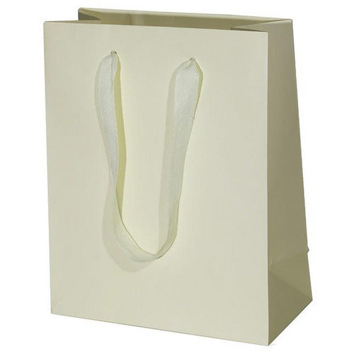 Manhattan Twill Handle Shopping Bags-Ivory - 16.0 x 6.0 x 12.0 - Plastic Bag Partners-Retail Bags - Manhattan Bags
