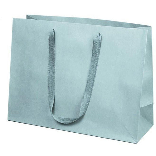 Manhattan Twill Handle Shopping Bags-Light Gray - 16.0 x 6.0 x 12.0 - Plastic Bag Partners-Retail Bags - Manhattan Bags