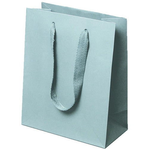 Manhattan Twill Handle Shopping Bags-Light Gray - 8.0 x 4.0 x 10.0 - Plastic Bag Partners-Retail Bags - Manhattan Bags