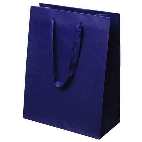 Manhattan Twill Handle Shopping Bags-Navy Recycled- 10.0 x 5.0 x 13.0 - Plastic Bag Partners-Retail Bags - Manhattan Bags