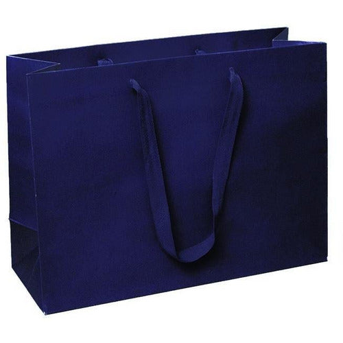 Manhattan Twill Handle Shopping Bags-Navy Recycled - 16.0 x 6.0 x 12.0 - Plastic Bag Partners-Retail Bags - Manhattan Bags