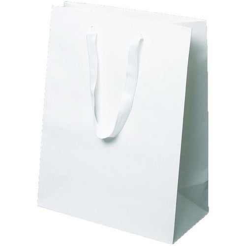 Manhattan Twill Handle Shopping Bags-White - 10.0 x 5.0 x 13.0 - Plastic Bag Partners-Retail Bags - Manhattan Bags