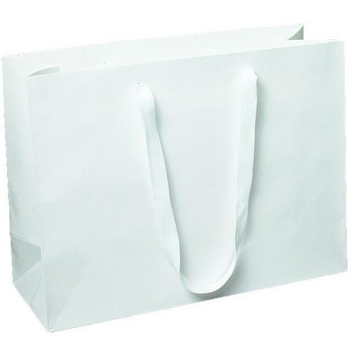 Manhattan Twill Handle Shopping Bags-White - 16.0 x 6.0 x 12.0 - Plastic Bag Partners-Retail Bags - Manhattan Bags