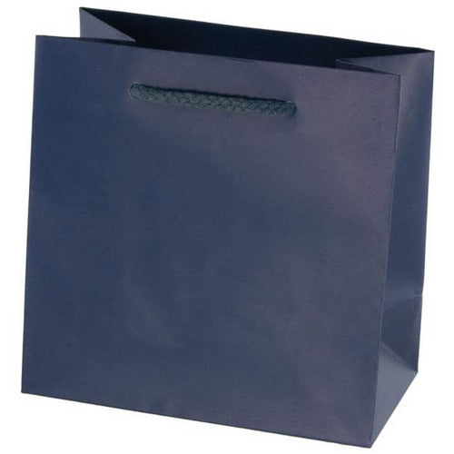 Navy Matte Rope Handle Euro-Tote Shopping Bags - 9.0 x 3.5 x 7.0 - Plastic Bag Partners-Retail Bags - Euro-Tote