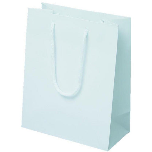 White Matte Rope Handle Euro-Tote Shopping Bags - 8.0 x 4.0 x 10.0 - Plastic Bag Partners-Retail Bags - Euro-Tote