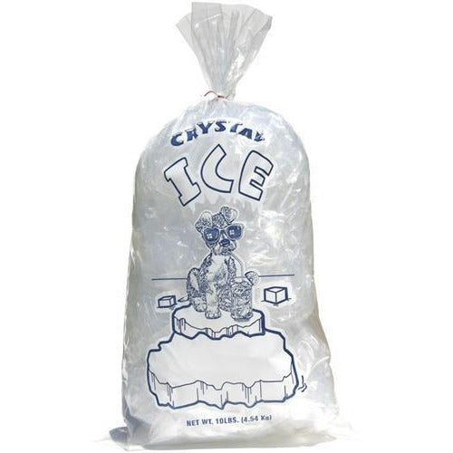 10 lb. Plastic Ice Bags & Ties - 