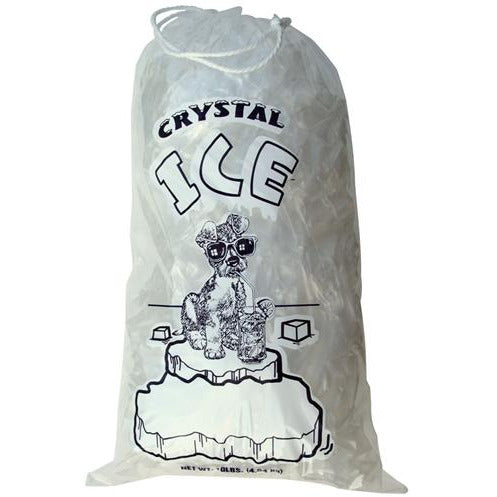 10 lb. Plastic Ice Bags with Drawstring 