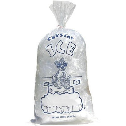 8 lb. Plastic Ice Bags & Ties - 