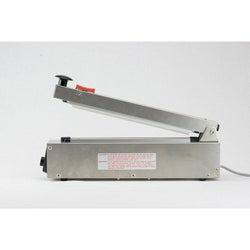 8" Stainless Steel Hand Operated Impulse Sealer with Trimmer -10mm Seal - Plastic Bag Partners-Heat Sealers - Stainless Steel Hand