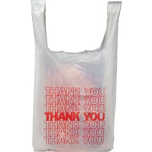 8" x 4" x 16" - "Thank You" Shopping Bags 0.65 mil - Plastic Bag Partners-Retail Bags - Thank You