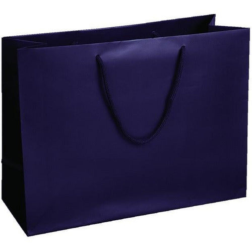 Aubergine Matte Rope Handle Euro-Tote Shopping Bags - 16.0 x 6.0 x 12.0 - Plastic Bag Partners-Retail Bags - Euro-Tote