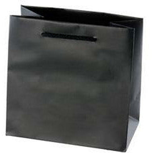 Black Matte Rope Handle Euro-Tote Shopping Bags - 13.0 x 5.0 x 10.0 - Plastic Bag Partners-Retail Bags - Euro-Tote