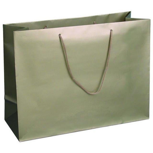 Champagne Matte Rope Handle Euro-Tote Shopping Bags - 16.0 x 6.0 x 12.0 - Plastic Bag Partners-Retail Bags - Euro-Tote