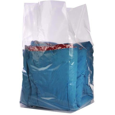 Clear Gusseted Poly Bags. 16 x 14 x 30 x 1.5 mil - Plastic Bag Partners-Gusseted Poly Bags
