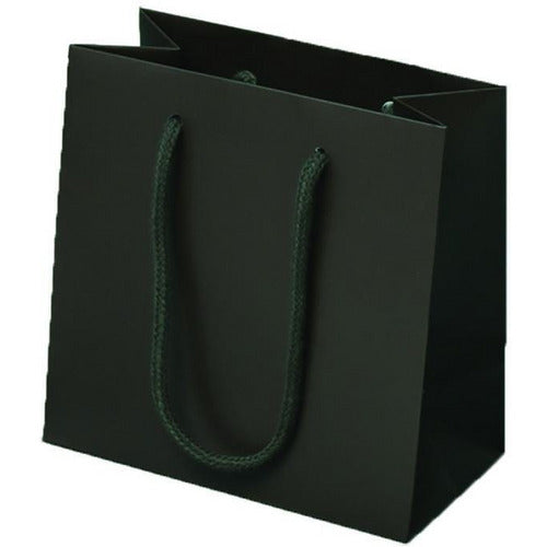 Expresso Matte Rope Handle Euro-Tote Shopping Bags - 6.5 x 3.5 x 6.5 - Plastic Bag Partners-Retail Bags - Euro-Tote