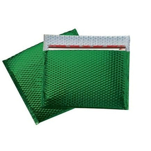 Green Metallic Color Bubble Mailer - 13.75 X 11 - 50 /CS - Plastic Bag Partners-Mailers - Metallic Bubble Mailers