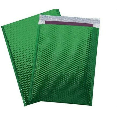 Green Metallic Color Bubble Mailer - 16 X 17.5 - 50 /CS - Plastic Bag Partners-Mailers - Metallic Bubble Mailers