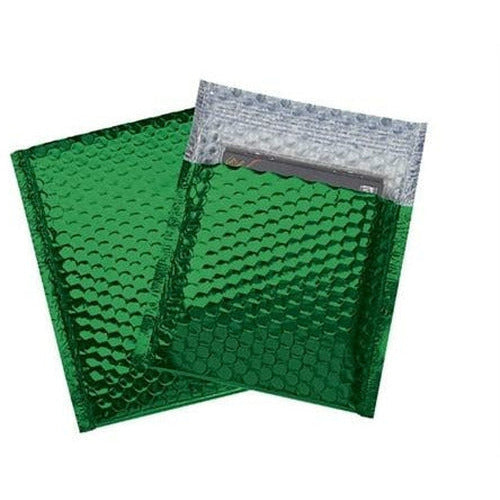Green Metallic Color Bubble Mailer - 7 X 6.75 - 250 /CS - Plastic Bag Partners-Mailers - Metallic Bubble Mailers
