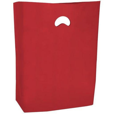 High Density Die Cut Handle Merchandise Bags - 12" x 3" x 18" - (Red) - Plastic Bag Partners-Retail Bags - Die Cut Handle