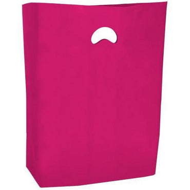 High Density Die Cut Handle Merchandise Bags - 13" x 3" x 21" - (Magenta) - Plastic Bag Partners-Retail Bags - Die Cut Handle