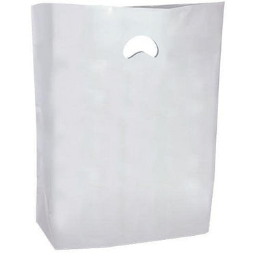 High Density Die Cut Handle Merchandise Bags - 13" x 3" x 21" - (White) - Plastic Bag Partners-Retail Bags - Die Cut Handle