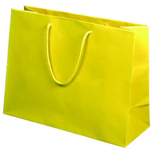 Lemon (Sunrise) Matte Rope Handle Euro-Tote Shopping Bags - 13.0 x 5.0 x 10.0 - Plastic Bag Partners-Retail Bags - Euro-Tote