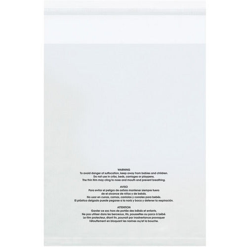 Lip & Tape Self Sealing Suffocation Warning Bags 12 x 16 x 1.5 mil - Plastic Bag Partners-Suffocation - Lip + Tape