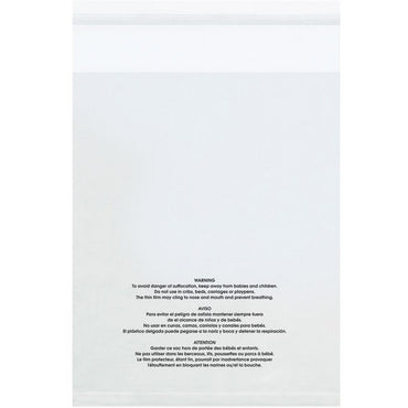 Lip & Tape Self Sealing Suffocation Warning Bags 12 x 16 x 1.5 mil - Plastic Bag Partners-Suffocation - Lip + Tape
