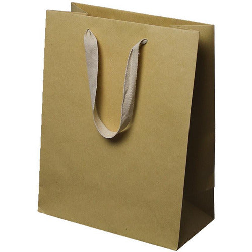 Manhattan Twill Handle Natural Kraft Shopping Bags-10.0 x 5.0 x 13.0 - Plastic Bag Partners-Retail Bags - Manhattan Bags
