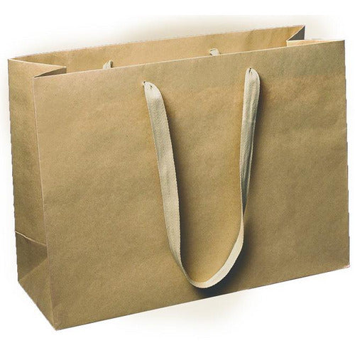 Manhattan Twill Handle Natural Kraft Shopping Bags-16.0 x 6.0 x 12.0 - Plastic Bag Partners-Retail Bags - Manhattan Bags