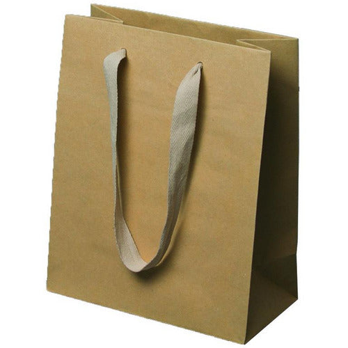Manhattan Twill Handle Natural Kraft Shopping Bags-8.0 x 4.0 x 10.0 - Plastic Bag Partners-Retail Bags - Manhattan Bags