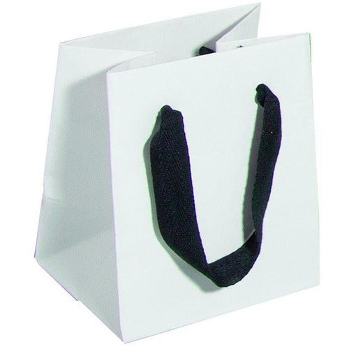 Manhattan Twill Handle Shopping Bags-Black Tie - 5.0 x 4.0 x 6.0 - Plastic Bag Partners-Retail Bags - Manhattan Bags