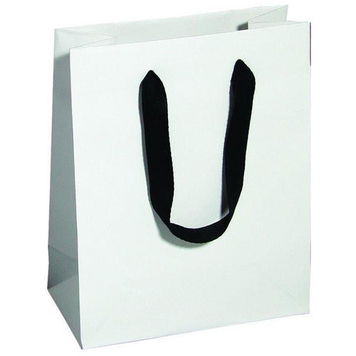 Manhattan Twill Handle Shopping Bags-Black Tie - 8.0 x 4.0 x 10.0 - Plastic Bag Partners-Retail Bags - Manhattan Bags