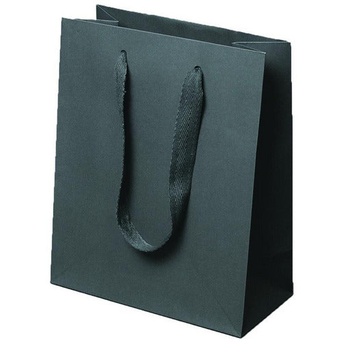Manhattan Twill Handle Shopping Bags-Gray- 10.0 x 5.0 x 13.0 - Plastic Bag Partners-Retail Bags - Manhattan Bags