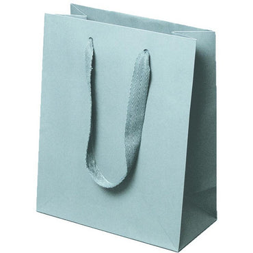 Manhattan Twill Handle Shopping Bags-Light Gray - 8.0 x 4.0 x 10.0 - Plastic Bag Partners-Retail Bags - Manhattan Bags