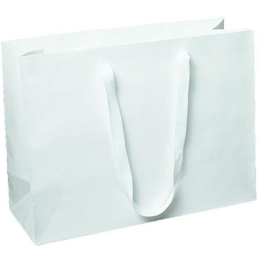 Manhattan Twill Handle Shopping Bags-White - 16.0 x 6.0 x 12.0 - Plastic Bag Partners-Retail Bags - Manhattan Bags