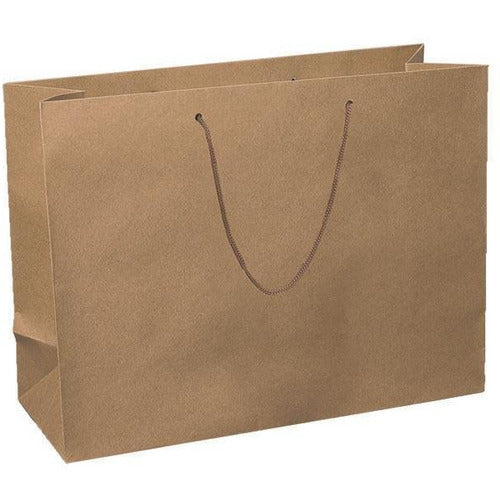 Natural Kraft Paper Euro-Tote Shopping Bags - 16.0 x 6.0 x 12.0 - Plastic Bag Partners-Retail Bags - Euro-Tote